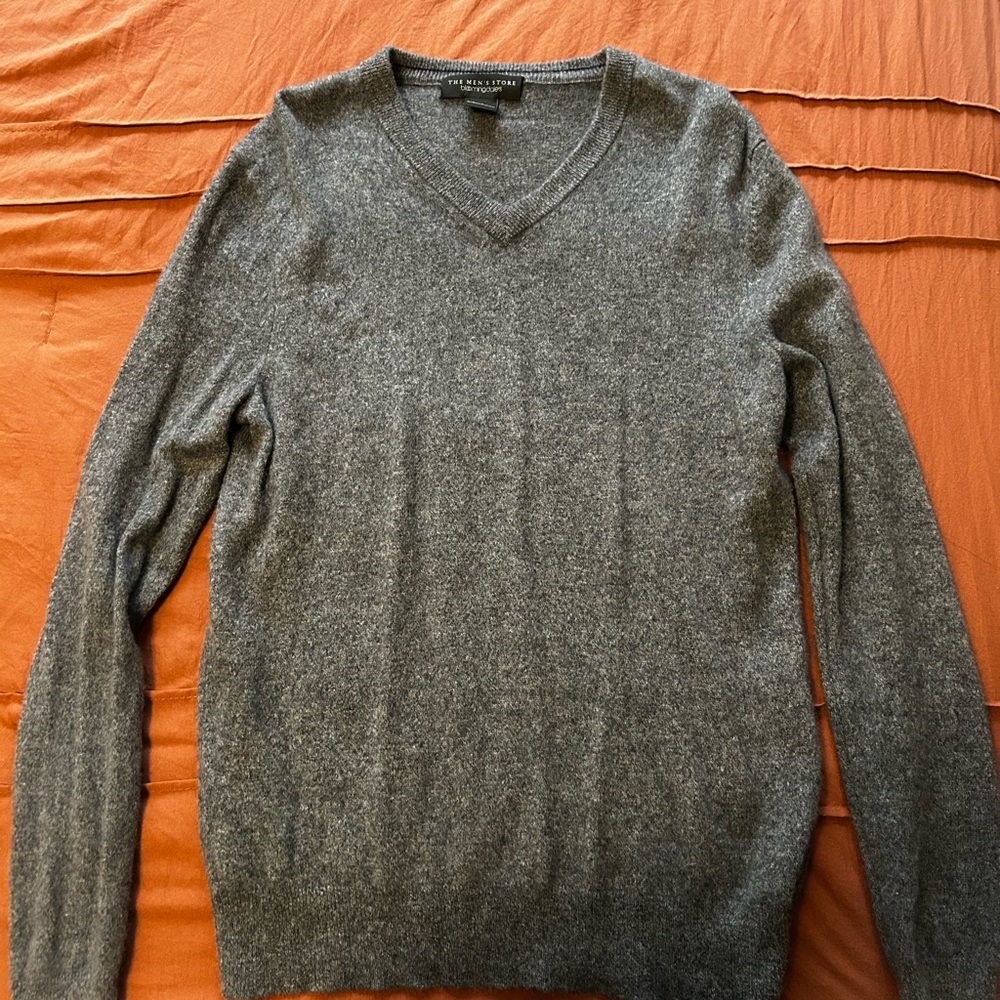 Bloomingdale's Charcoal V-Neck Men's Sweater